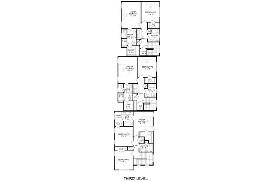 Floor Plan - Upper Floor 1 for Contemporary House Plan #932-645 - 10 bed, 9 bath