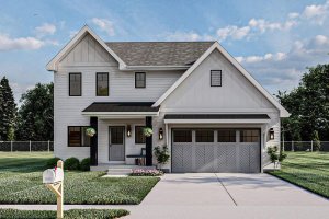Architectural House Design - Exterior - Front Elevation for Farmhouse House Plan #455-817 - 3 bed, 2.5 bath