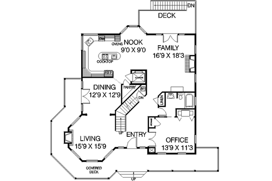 Floor Plan - Main Floor for Victorian House Plan #60-459 - 3 bed, 4 bath