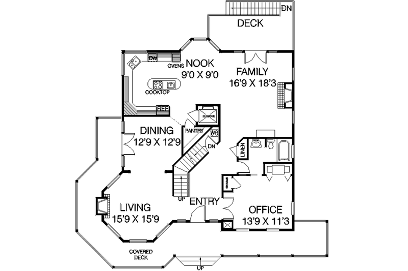 Dream House Plan - Floor Plan - Main Floor for Victorian House Plan #60-459 - 3 bed, 4 bath