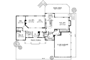 Floor Plan - Main Floor for Traditional House Plan #70-584 - 4 bed, 3 bath