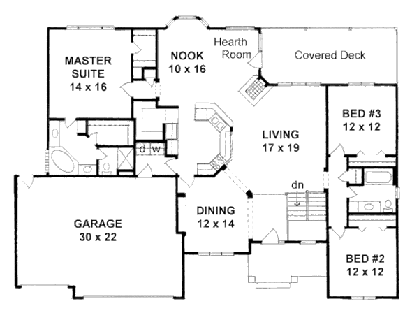 Architectural House Design - Traditional Floor Plan - Main Floor Plan #58-199