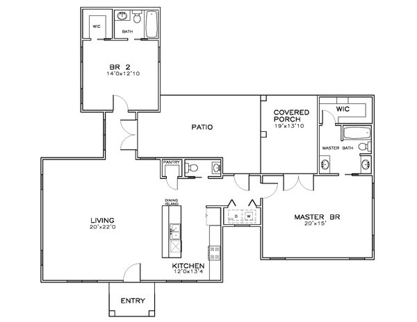 Southern Floor Plan - Main Floor Plan #8-316