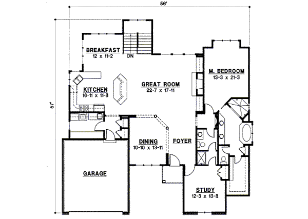 Ranch Floor Plan - Main Floor Plan #67-777