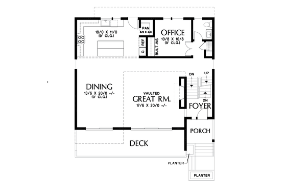 Floor Plan - Main Floor for Contemporary House Plan #48-1019 - 4 bed, 3.5 bath