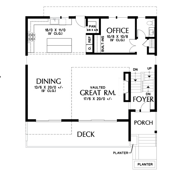 Home Plan - Contemporary Floor Plan - Main Floor Plan #48-1019