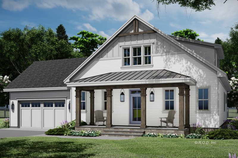 Architectural House Design - Farmhouse Exterior - Front Elevation Plan #51-1266
