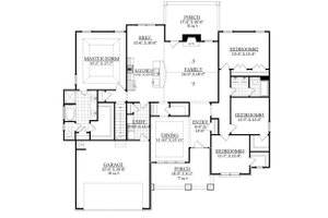 Floor Plan - Main Floor for Ranch House Plan #1071-2 - 4 bed, 2 bath