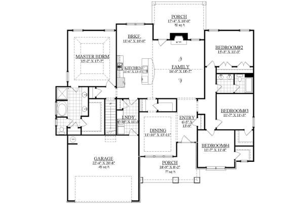 House Design - Ranch Floor Plan - Main Floor Plan #1071-2