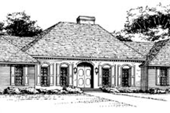 Exterior - Front Elevation for Traditional House Plan #10-143 - 3 bed, 2 bath