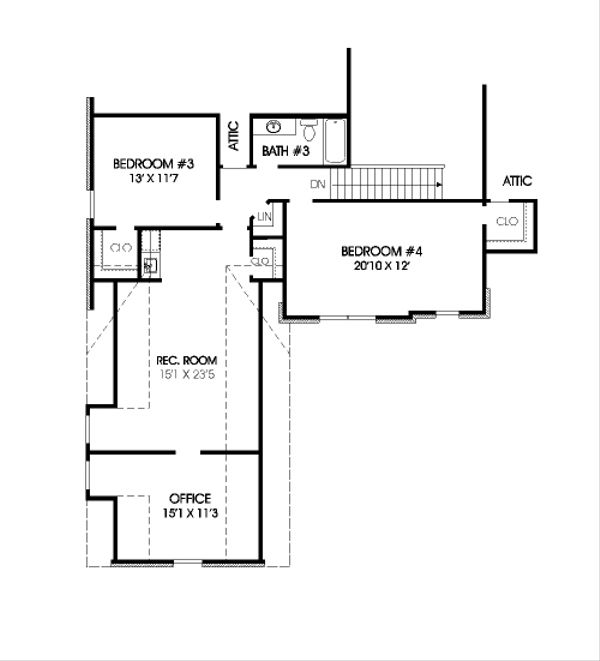 European Floor Plan - Upper Floor Plan #424-262