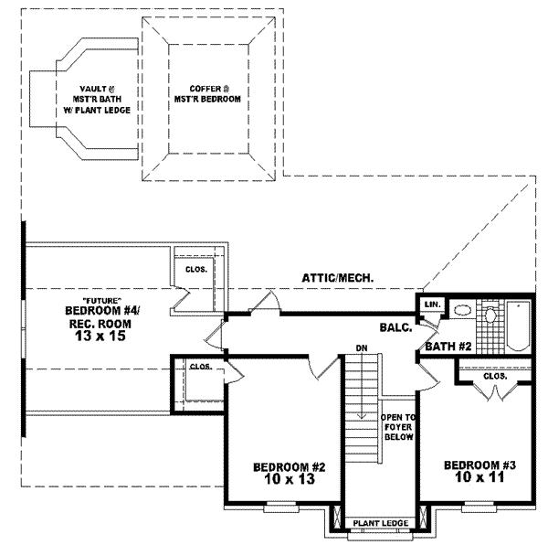 European Floor Plan - Upper Floor Plan #81-478