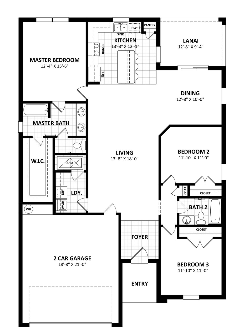 Traditional Style House Plan - 3 Beds 2 Baths 1675 Sq/Ft Plan #1058-244 ...