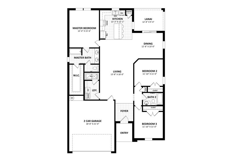 Traditional Style House Plan - 3 Beds 2 Baths 1675 Sq/Ft Plan #1058-244 ...