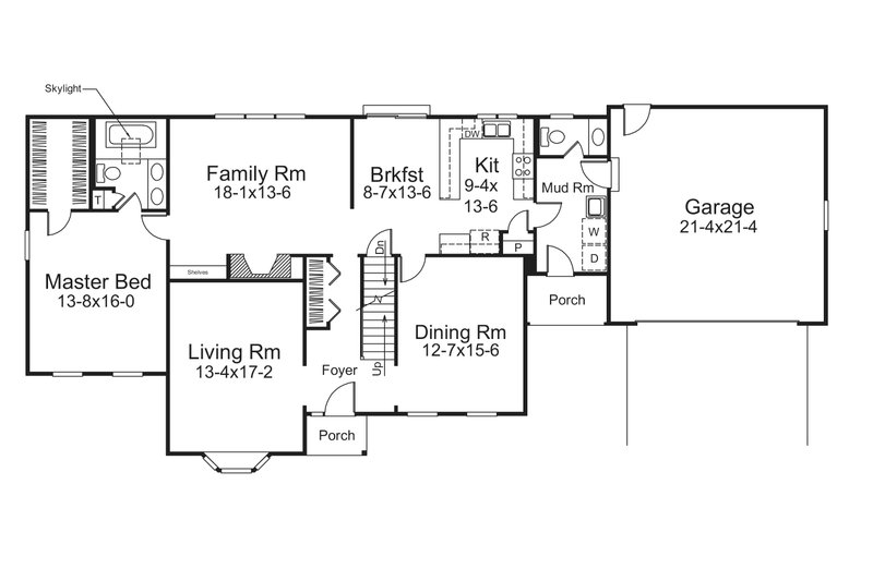 Dream House Plan - Floor Plan - Main Floor for Traditional House Plan #57-699 - 4 bed, 2.5 bath