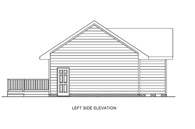 House Blueprint - Exterior - Other Elevation for Ranch House Plan #54-609 - 3 bed, 2 bath
