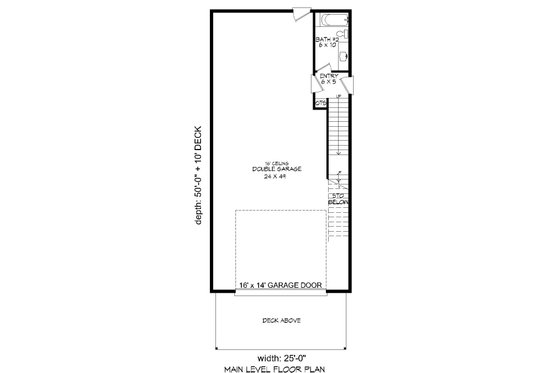 Floor Plan - Main Floor for Contemporary House Plan #932-178 - 3 bed, 2 bath