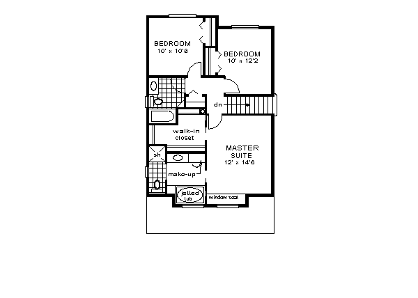 Traditional Floor Plan - Upper Floor Plan #18-258