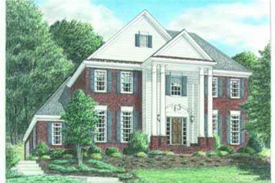 Exterior - Front Elevation for Southern House Plan #34-169 - 3 bed, 2.5 bath