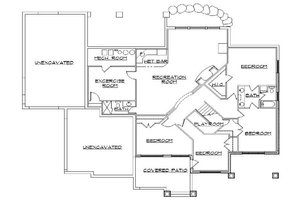 Floor Plan - Lower Floor for Craftsman House Plan #5-358 - 5 bed, 3.5 bath
