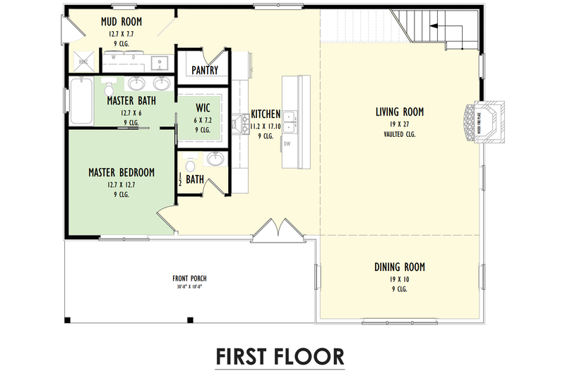 Dream House Plan - Floor Plan - Main Floor for Barndominium House Plan #1092-29 - 3 bed, 2.5 bath