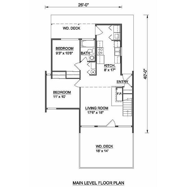 Contemporary Floor Plan - Main Floor Plan #116-110