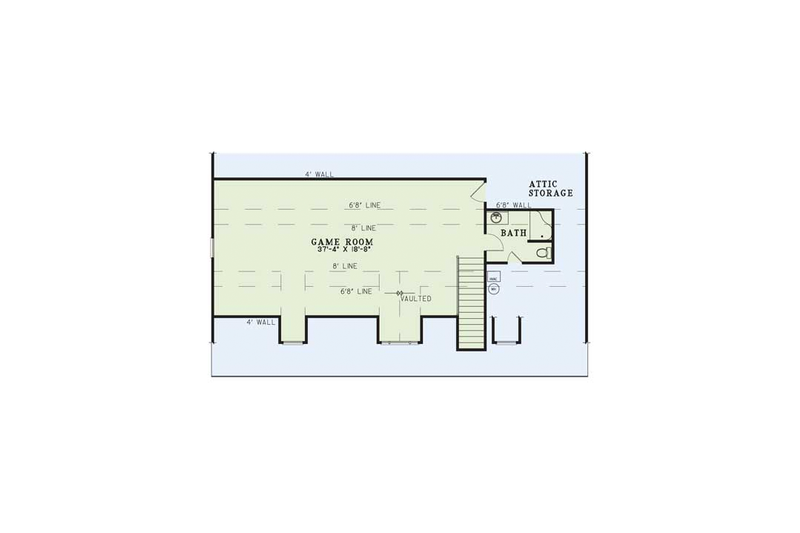 House Plan Design - Country style house plan, upper level floor plan