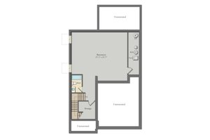 Floor Plan - Lower Floor for Farmhouse House Plan #1057-33 - 4 bed, 3.5 bath