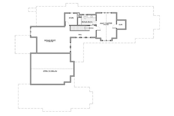 Floor Plan - Upper Floor for Craftsman House Plan #892-4 - 4 bed, 4 bath