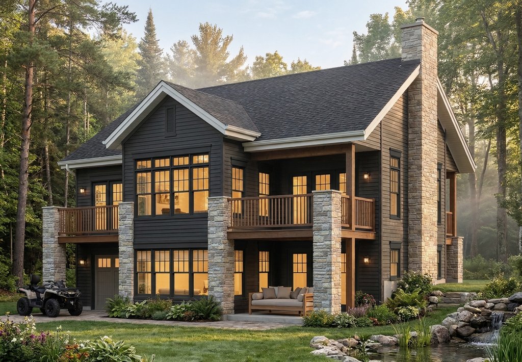 Exterior - Rear Elevation 2 for Traditional House Plan #23-2268 - 4 bed, 2 bath