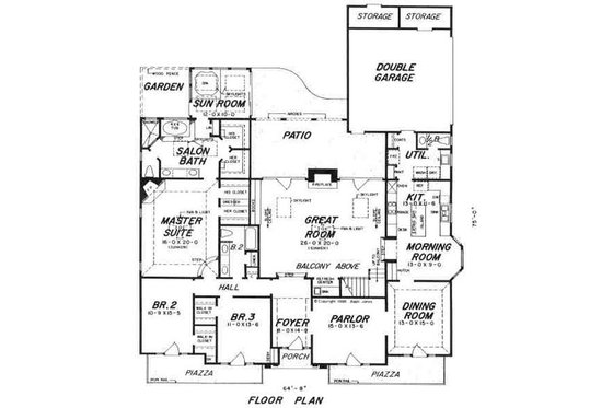 Floor Plan - Main Floor for European House Plan #329-277 - 3 bed, 2.5 bath