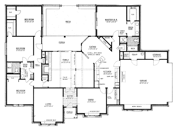 House Plan Design - Tudor Floor Plan - Main Floor Plan #36-392