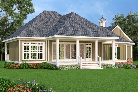 Exterior - Rear Elevation for Southern House Plan #45-572 - 3 bed, 3 bath