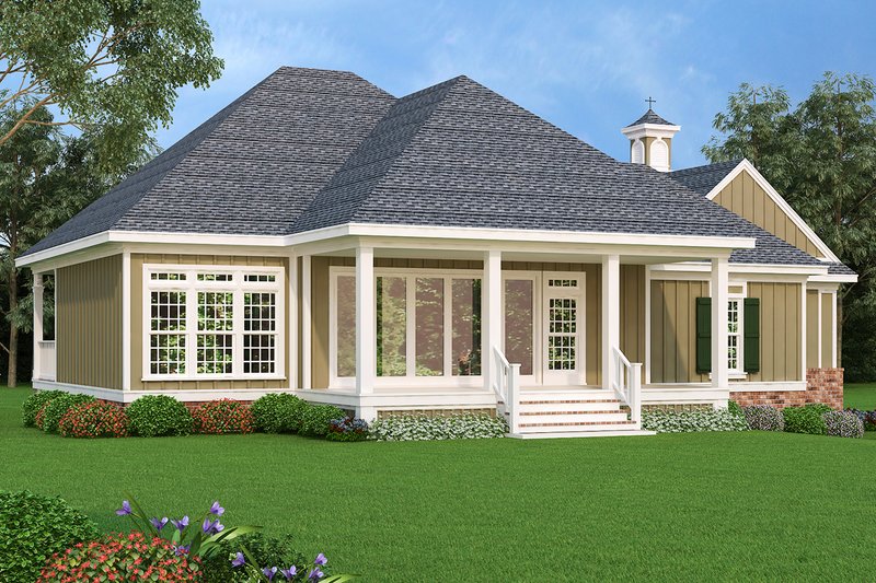 Architectural House Design - Exterior - Rear Elevation for Southern House Plan #45-572 - 3 bed, 3 bath