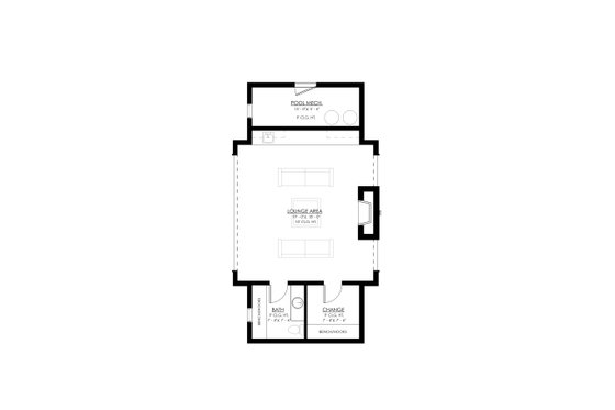 Floor Plan - Main Floor for Farmhouse House Plan #1114-99, 0.5 bath