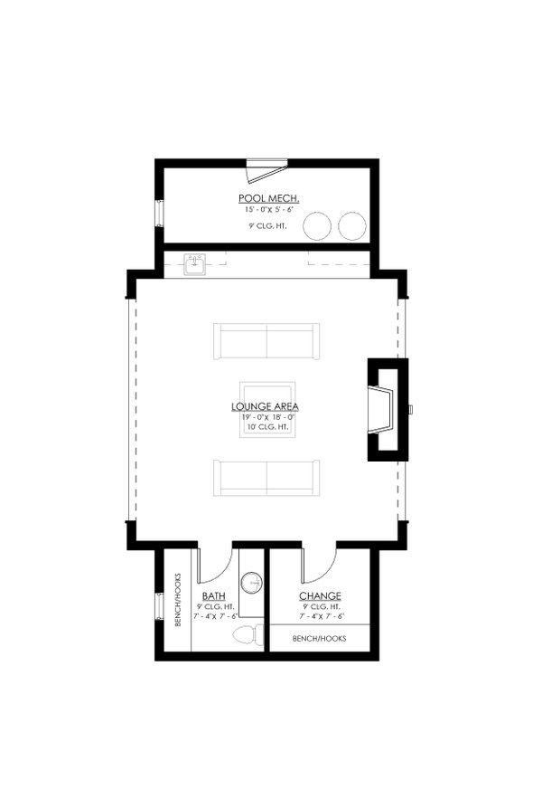 House Design - Floor Plan - Main Floor for Farmhouse House Plan #1114-99, 0.5 bath