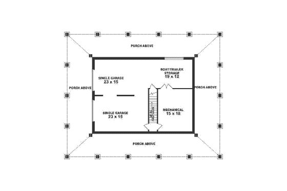 Floor Plan - Lower Floor for Country House Plan #81-497 - 3 bed, 2.5 bath