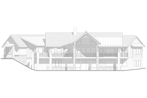 Exterior - Rear Elevation for Country House Plan #1108-2 - 2 bed, 2.5 bath