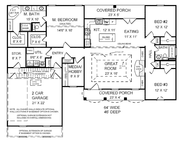 Southern Floor Plan - Main Floor Plan #21-123