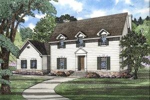 Colonial Exterior - Front Elevation Plan #17-275