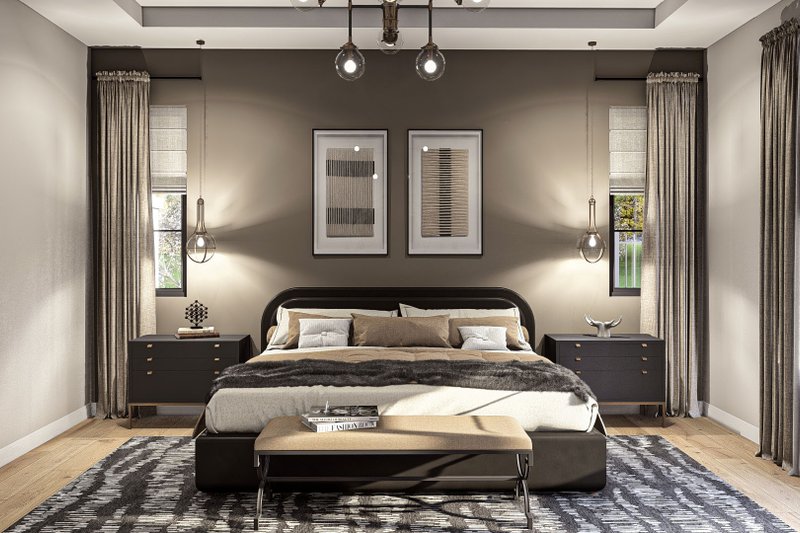 Home Plan - Interior - Master Bedroom for Modern House Plan #455-513 - 5 bed, 3.5 bath