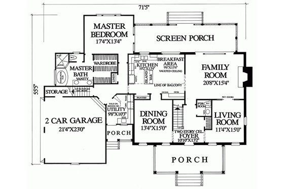 Floor Plan - Main Floor for Country House Plan #137-175 - 4 bed, 3.5 bath
