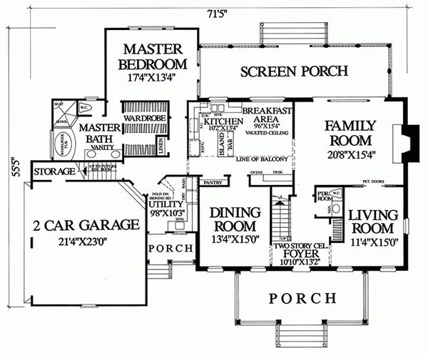 Dream House Plan - Country Floor Plan - Main Floor Plan #137-175