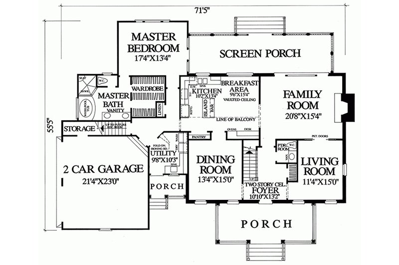 Home Plan - Floor Plan - Main Floor for Country House Plan #137-175 - 4 bed, 3.5 bath