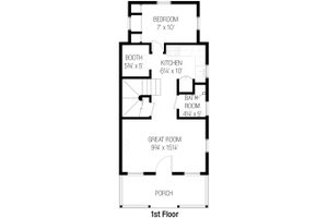 Floor Plan - Main Floor for Cottage House Plan #915-6 - 3 bed, 1.5 bath