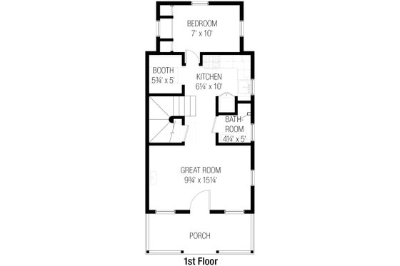 Floor Plan - Main Floor for Cottage House Plan #915-6 - 3 bed, 1.5 bath