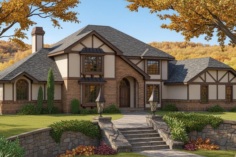 Dream House Plan - European Exterior - Front Elevation Plan #87-206