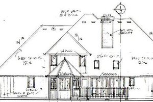 Exterior - Rear Elevation for European House Plan #312-266 - 4 bed, 3.5 bath