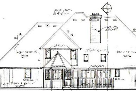 Exterior - Rear Elevation for European House Plan #312-266 - 4 bed, 3.5 bath