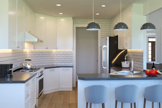 Interior - Kitchen for Ranch House Plan #54-455 - 3 bed, 2 bath